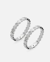 ‎ خاتم نسائي توينز عصري بلون فضي | MJR027F1103