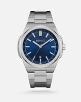 ‎ ساعة رجالية من فنشي بلون فضي