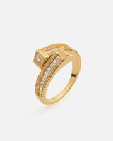 ‎ خاتم نسائي مميز باللون الذهبي