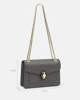 ‎ شنطة زايروس النسائية من الجلد بلون رمادي | ZLH57...