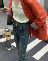 ‎ بنطلون جينز نسائي الفي اند كو بلون أزرق