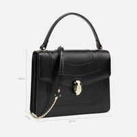 ‎ شنطة زايروس النسائية من الجلد باللون الأسود بتصم...