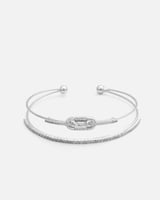 ‎ اسوارة نسائية بتصميم كلاسيك بلون فضي