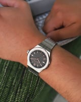 ‎ ساعة رجالية ستيل باللون الرمادي | LAS076M040404