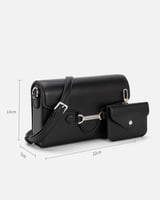 ‎ شنطة نسائية إمزوري جلد بلون أسود