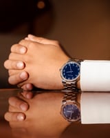 ‎ ساعة رجالية ستيل باللون الفضي و روز قولد | LAS07...