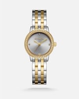 ساعة نسائية بتصميم عملي بلون ذهبي وفضي