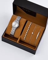 هدية نسائية الفي اند كو ساعة وأساور بتصميم مميز