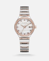 ‎ ساعة نسائية بلون فضي ونحاسي | LOS038L380338