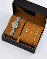 هدية نسائية الفي اند كو ساعة وأساور بتصميم مميز