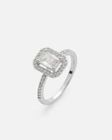 ‎ خاتم نسائي بتصميم فاخر بلون فضي