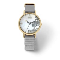 ‎ ساعة زايروس النسائية بسوار من القماش باللون الرم...