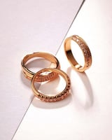 ‎ طقم خواتم جذاب باللون الروز قولد | ZJR007L10