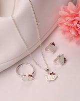 ‎ طقم فضة للأطفال بتصميم ناعم | ZJS037K1140