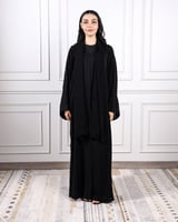 ‎ عباية نسائية زايروس بتصميم عملي أسود