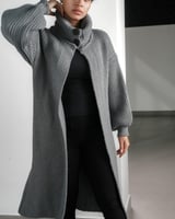 ‎ كوت نسائي الفي اند كو عصري باللون الرمادي