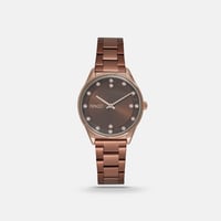 ‎ ساعة فينشي نسائية بسوار من الستيل بلون عصري بتصم...