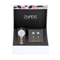 ‎ طقم زايروس نسائي من ساعة وحلق بتصميم أنيق | SZAA...