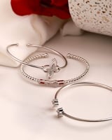 ‎ طقم اساور نسائيه باللون الفضي | ZJS020L11