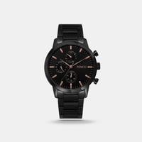 ‎ ساعة رجالية من الستيل الاسود بتصميم تقليدي | FAS...