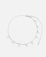 ‎ شوكر نسائي بتصميم ناعم باللون الفضي | MJC003F111...