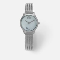 ‎ ساعة زايروس النسائية بسوار شبكي باللون الفضي | Z...