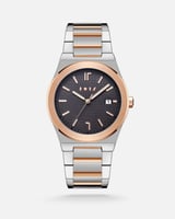 ‎ ساعة رجاليه من آن بلون فضي وروز قولد | NAS016M38...