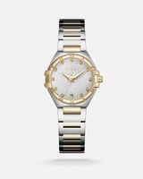 ‎ ساعة نسائية إلڤي ستيل بلون فضي وذهبي | LAS070F06...