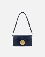 ‎ شنطة نسائية من الجلد بلون أزرق