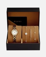 ‎ طقم هدية نسائية ذهبي كلاسيك من إلڤي | SLOS022L01...