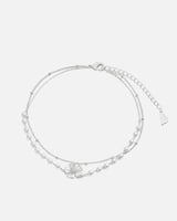 ‎ خلخال نسائي أنيق بلون فضي