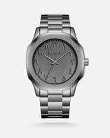 ‎ ساعة رجالية من الفي بلون رمادي