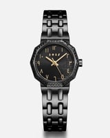 ‎ ساعة نسائية من آن باللون الأسود | NOS028F020202