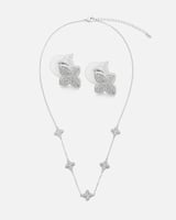 ‎ طقم نسائي أنيق باللون الفضي