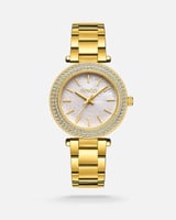 ‎ ساعة فينشي نسائيه بسير ستيل باللون الذهبي | FOS0...