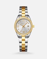 ‎ ساعة إلڤي النسائية بتصميم كلاسيك بلون ذهبي وفضي...