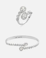 ‎ طقم نسائي أنيق بلون فضي | MJS019F1103