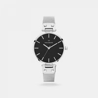 ‎ ساعة موك برق نسائية بسوار شبكي باللون الفضي | 3M...