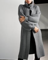 ‎ كوت نسائي الفي اند كو عصري باللون الرمادي