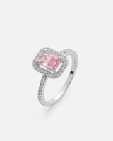 ‎ خاتم نسائي بتصميم فاخر بلون فضي