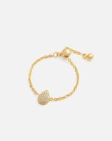 ‎ خاتم نسائي بتصميم عصري بلون ذهبي