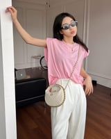 ‎ شنطة نسائية من الجلد بلون أبيض | MLH042F4401