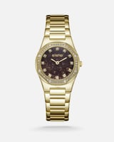 ‎ ساعة نسائية بسير ستيل بلون ذهبي