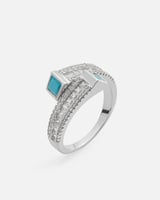 ‎ خاتم نسائي مميز باللون الفضي