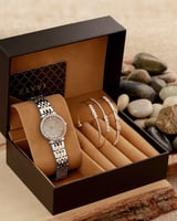 ‎ طقم هدايا نسائي إلڤي من ساعة واساور | SLOS058F06...