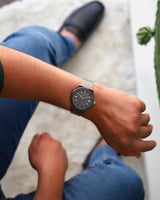 ‎ ساعة رجالية ستيل باللون الرمادي | LAS076M040404