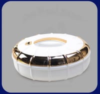 حافظة طعام دائرية أبيض ذهبي 4لتر