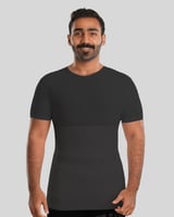 مشد رجالي أسود نص كم لشد البطن و الخصر تحت الثوب م...