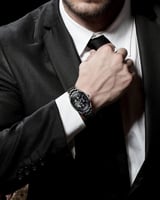 ساعة ميكانيكية للرجال لون أسود