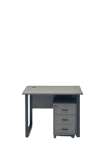 مكتب خشبي بإطار معدني مع وحدة أدراج – تصميم عملي و...